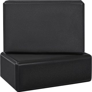 Bloques de Yoga 2 Unidades de Espuma EVA Antideslizantes | Set de 2 Ladrillos para Pilates, Estiramientos y Meditación | Ligero, Resistente y de Alta Densidad – Color Negro | 15x23x7,5cm
