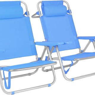 Pack 2 Sillas de Playa Reclinables  AM-BC02 Ligera, Portátil y Cómoda