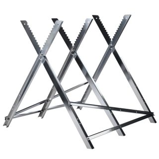 Caballete para Serrar Plegable Galvanizado AM-SH888 - Soporte para Motosierra y Corte de Madera hasta 150 kg