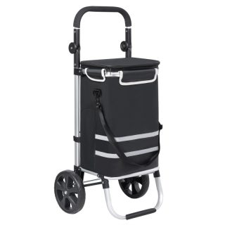 Carro Compra Plegable Ruedas Grandes Aluminio Ligero Bolso Térmico Aislamiento Reflectante Bolsa Extraíble Transporte Fácil Ergonómico Resistente Compacto Multifunción Urbano