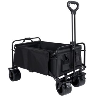 Carro de Mano Plegable con Ruedas - Carrito Multiusos para Playa, Compra, Jardín y Camping con Carga hasta 60kg
