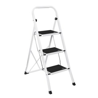 Escalera Plegable de Tijera con Peldaños Antideslizantes 2 3 o 4 Peldaños Taburete Bloqueo Seguridad Fácil Guardar