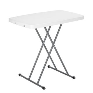 Mesa Auxiliar Plegable y Elevable 77x50 cm con Altura Ajustable 49-74 cm - Mesita Portátil Metálica para Cama, Sofá y Escritorio