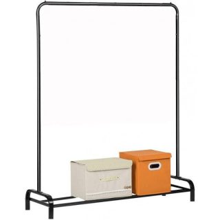 Perchero Burro Ropa Resistente | Estable y Estrecho | Sin Ruedas | Con balda Zapatero | Capacidad de carga 30kg | Fácil montaje | Metálico | Entrada Recibidor o dormitorio