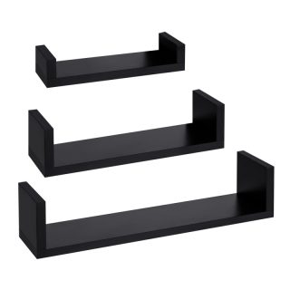 Set de 3 Baldas Flotantes de Pared con Montaje Oculto - Estantes Decorativos de MDF en Tres Tamaños