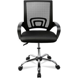 Silla de Oficina Ergonómica con Ruedas y Soporte Lumbar - Juvenil Altura Regulable Giratoria 360 Grados