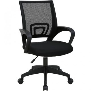 Silla Oficina Ergonómica con Soporte Lumbar y Respaldo Malla Transpirable - Altura Regulable con Ruedas Antiarañazo