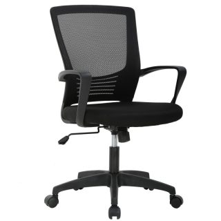 Silla Oficina Ergonómica con Soporte Lumbar y Respaldo Malla Transpirable - Altura Regulable con Ruedas