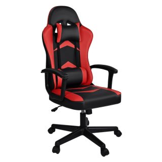 Silla Gaming Ergonómica Reclinable con Cojín Lumbar y Cervical - Respaldo Alto Acolchado y Altura Ajustable con Ruedas