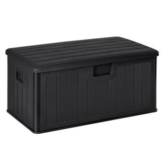 Baúl Exterior de Resina Impermeable 205-450L | Arcón de Jardín Resistente a la Intemperie con Tapa y Asa