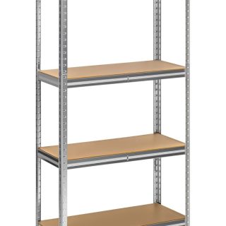 Estantería Metálica Almacenaje de Acero Galvanizado + 4 Baldas MDF, 140x70x30 Cm, + 5 Baldas MDF, 180x90x40 Cm, Modular, Baldas Ajustables, trastero