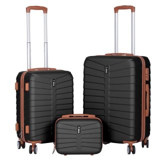 Juego 3 Maletas Viaje T-LOVENDO ABS Rígidas Set Trolley con 4 Ruedas Dobles - Cabina 55cm Mediana y Neceser con Cerradura