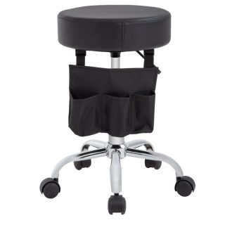 Taburete Giratorio Profesional con Ruedas y Bolsillos Almacenaje - Altura Regulable